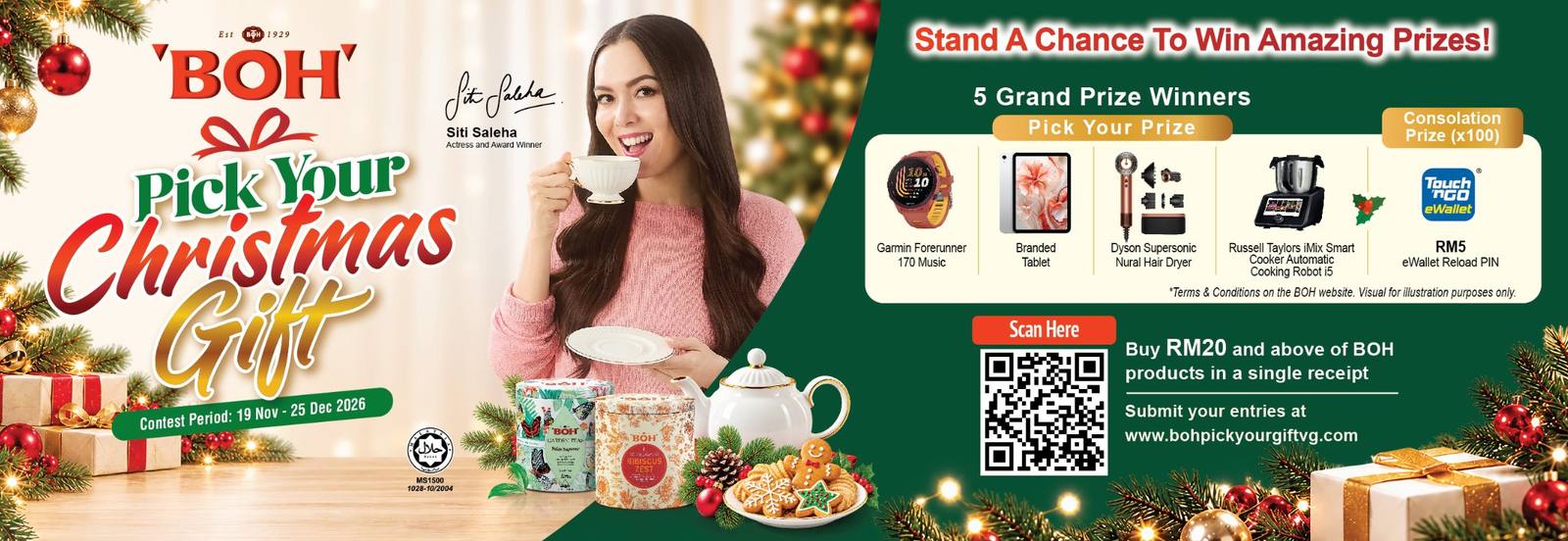 BOH Pick Your Gift contest: win a Garmin watch, tablet, Dyson hair dryer or smart cooker